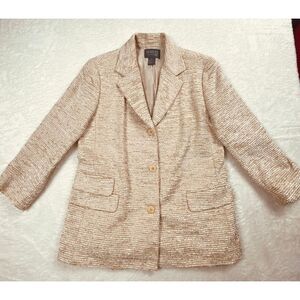 Lafayette New York Textured Shimmer Wool Blend  Blazer Evening /Party Wear Sz 12